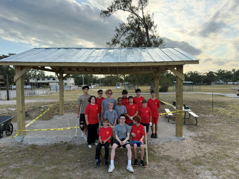 Troop 431 at the completion of the new pavilion