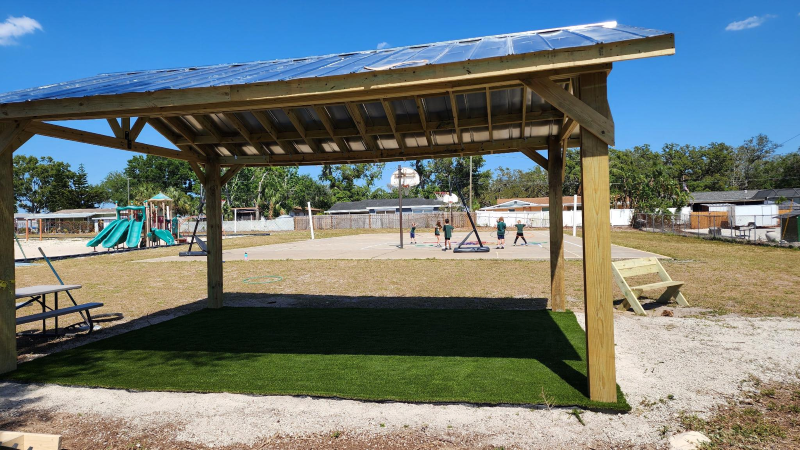 Troop 431 at the completion of the new pavilion